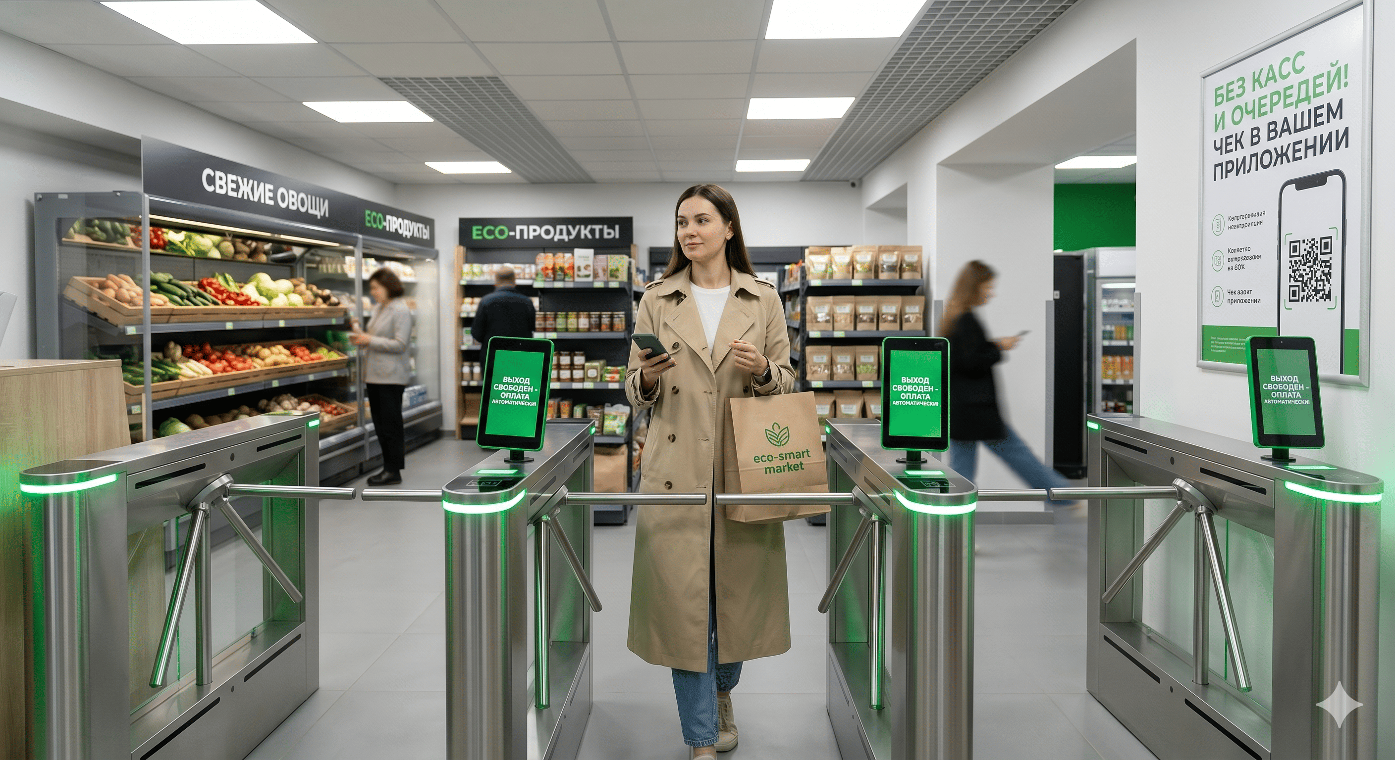 Сеть супермаркетов «МегаТорг» открывает первый в стране магазин без касс и очередей